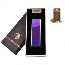 USB зажигалка в подарочной упаковке с двумя спиралями накаливания. Цвет: фиолетовый