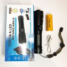 Фонарь ручной Police X71A-HP50, ЗУ micro USB, 1x18650/3xAAA, zoom, индикация заряда