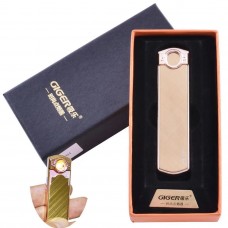 USB зажигалка Lighter в подарочной упаковке со спиралью накаливания. Цвет: золото