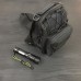 Набор: армейская черная сумка + фонарь тактический профессиональный POLICE BL-X71-P50