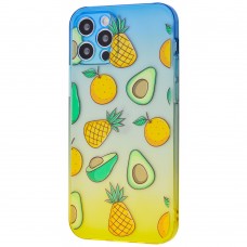 Чехол для Apple Iphone 12 Pro Max сине-желтый Авокадо