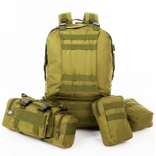Рюкзак тактический 55л с 3-мя подсумками! Качественный штурмовой для похода и путешествий большой рюкзак баул