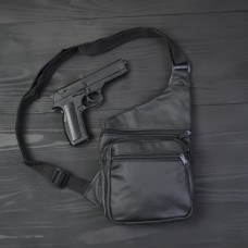Мужская сумка из натуральной кожи, тактическая сумка - мессенджер черная