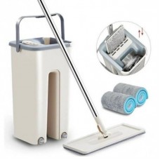 Швабра - лентяйка с ведром и автоматическим отжимом 2 в 1 Hand Free Cleaning Mop YT-200 5 л. Цвет: белый