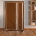 Шкаф складной тканевый STORAGE WARDROBE KM-105 на 2 секции | Шкаф разборный из ткани | органайзер для одежды (106х45х170). Цвет: коричневый