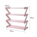 Полка для обуви органайзер компактный стойка складная Shoe Rack YH 8802 хранение вещей и обуви 5 полок. Цвет: розовый