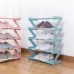 Полка для обуви органайзер компактный стойка складная Shoe Rack YH 8802 хранение вещей и обуви 5 полок. Цвет: голубой