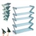 Полка для обуви органайзер компактный стойка складная Shoe Rack YH 8802 хранение вещей и обуви 5 полок. Цвет: голубой