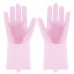Силиконовые перчатки Magic Silicone Gloves Pink для уборки чистки мытья посуды для дома. Цвет: розовый