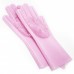 Силиконовые перчатки Magic Silicone Gloves Pink для уборки чистки мытья посуды для дома. Цвет: розовый