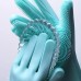 Силиконовые перчатки Magic Silicone Gloves для уборки чистки мытья посуды для дома. Цвет: бирюзовый